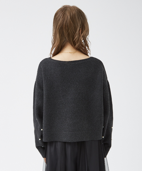 EMMA　ROUGE VIF（エマルージュヴィフ）の「【一部店舗限定】ビジューニットプルオーバー（ニット/セーター・レディース・チャコールグレー/アイボリー・フリー）」の10枚目の写真