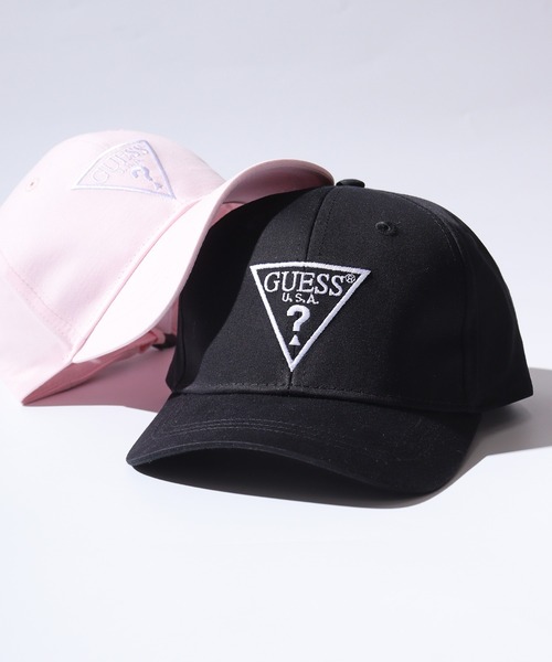 Guess（ゲス）の「GUESS LOGO BASEBALL CAP_MINI ME キャップ（キャップ・レディース・ブラック/ピンク・M）」の2枚目の写真