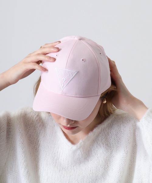 Guess（ゲス）の「GUESS LOGO BASEBALL CAP_MINI ME キャップ（キャップ・レディース・ブラック/ピンク・M）」の16枚目の写真