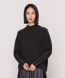 カシミヤ配色ニット プルオーバー