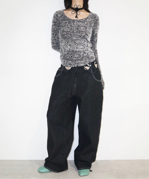 eyelet wide denim PT / ワイドハトメデニム（デニムパンツ