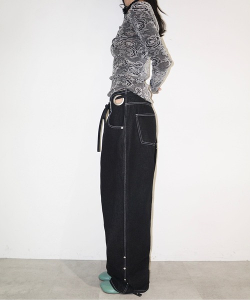 musubore ワイドハトメデニムパンツ eyelet wide denim PT / ワイドハトメデニム（デニムパンツ