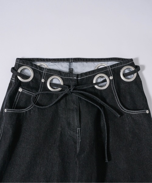musubore（ムスボレ）の「eyelet wide denim PT / ワイドハトメデニム