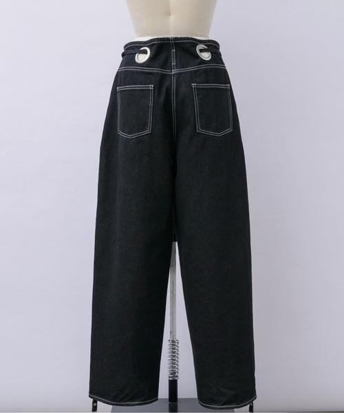 musubore デニムパンツ eyelet wide denim PT / ワイドハトメデニム（デニムパンツ