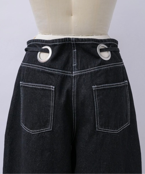 みみみ   musubore  ワイドハトメデニム musubore ジーンズ デニム デニムパンツ eyelet wide denim PT