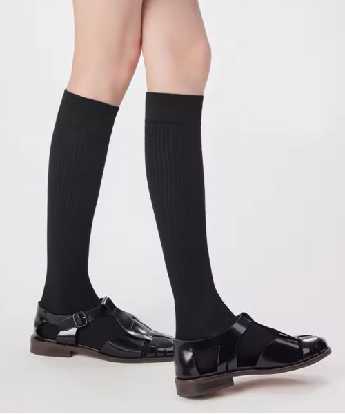 ammy.（エイミードット）の「【 ammy. / エイミードット 】 リブ ロングソックス（ソックス/靴下・レディース・ホワイト/レッド/ブラック/グレー/ダークブラウン・FREE）」の3枚目の写真