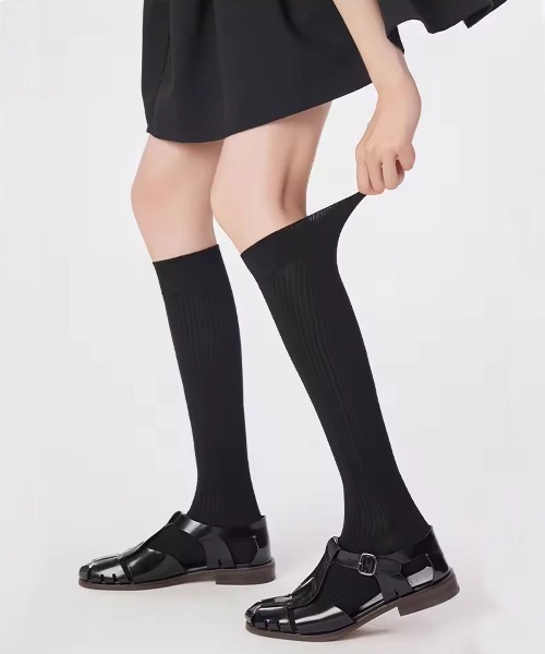 ammy.（エイミードット）の「【 ammy. / エイミードット 】 リブ ロングソックス（ソックス/靴下・レディース・ホワイト/レッド/ブラック/グレー/ダークブラウン・FREE）」の8枚目の写真