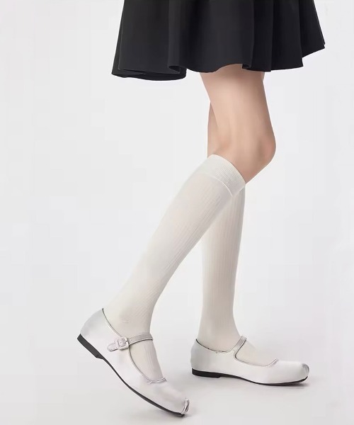 ammy.（エイミードット）の「【 ammy. / エイミードット 】 リブ ロングソックス（ソックス/靴下・レディース・ホワイト/レッド/ブラック/グレー/ダークブラウン・FREE）」の6枚目の写真