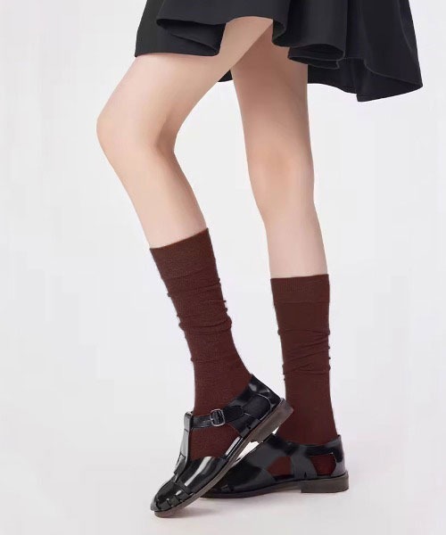 ammy.（エイミードット）の「【 ammy. / エイミードット 】 リブ ロングソックス（ソックス/靴下・レディース・ホワイト/レッド/ブラック/グレー/ダークブラウン・FREE）」の18枚目の写真