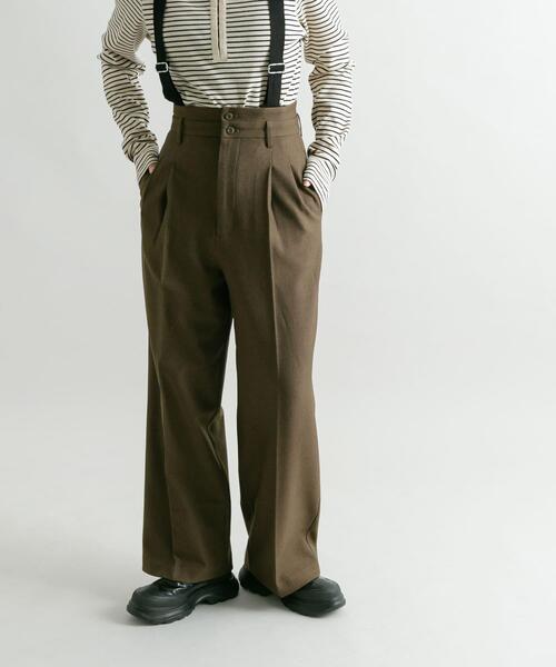 KBF（ケイビーエフ）の「ハイウエストサスペンダーパンツ（その他パンツ・レディース・チャコールグレー/ブラウン・36/38）」の4枚目の写真