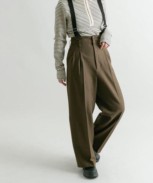 KBF（ケイビーエフ）の「ハイウエストサスペンダーパンツ（その他パンツ・レディース・チャコールグレー/ブラウン・36/38）」の5枚目の写真