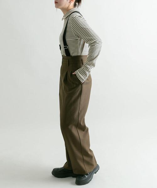 KBF（ケイビーエフ）の「ハイウエストサスペンダーパンツ（その他パンツ・レディース・チャコールグレー/ブラウン・36/38）」の7枚目の写真