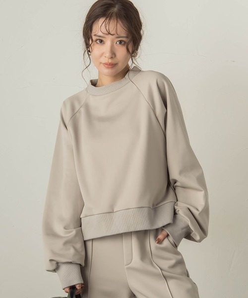 VICKY（ビッキー）の「裏起毛ラグランプルオーバー≪セットアップ対応/手洗い可能≫（スウェット・レディース・カーキ/ブラウン/ライトグレー・M）」の5枚目の写真