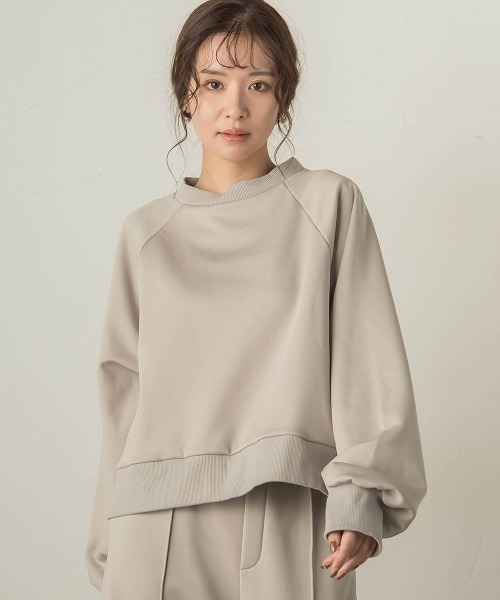 VICKY（ビッキー）の「裏起毛ラグランプルオーバー≪セットアップ対応/手洗い可能≫（スウェット・レディース・カーキ/ブラウン/ライトグレー・M）」の8枚目の写真