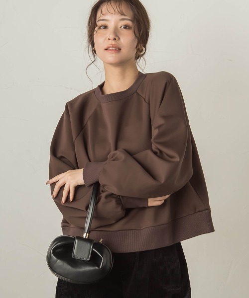 VICKY（ビッキー）の「裏起毛ラグランプルオーバー≪セットアップ対応/手洗い可能≫（スウェット・レディース・カーキ/ブラウン/ライトグレー・M）」の13枚目の写真