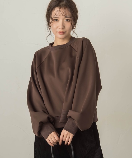 VICKY（ビッキー）の「裏起毛ラグランプルオーバー≪セットアップ対応/手洗い可能≫（スウェット・レディース・カーキ/ブラウン/ライトグレー・M）」の14枚目の写真