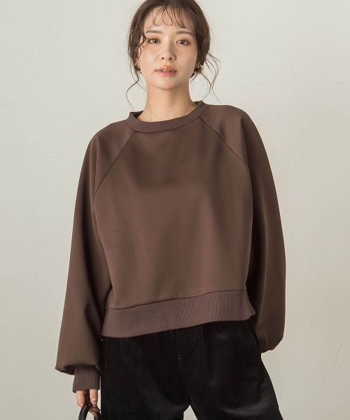 VICKY（ビッキー）の「裏起毛ラグランプルオーバー≪セットアップ対応/手洗い可能≫（スウェット・レディース・カーキ/ブラウン/ライトグレー・M）」の15枚目の写真