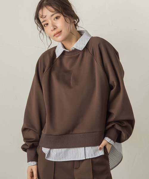 VICKY（ビッキー）の「裏起毛ラグランプルオーバー≪セットアップ対応/手洗い可能≫（スウェット・レディース・カーキ/ブラウン/ライトグレー・M）」の17枚目の写真