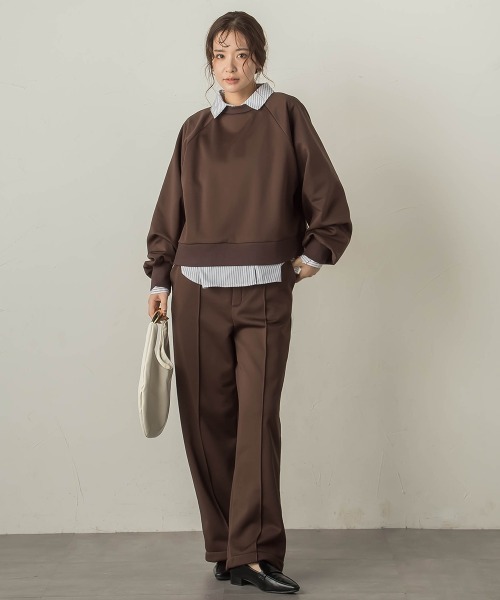 VICKY（ビッキー）の「裏起毛ラグランプルオーバー≪セットアップ対応/手洗い可能≫（スウェット・レディース・カーキ/ブラウン/ライトグレー・M）」の21枚目の写真