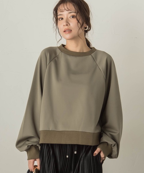 VICKY（ビッキー）の「裏起毛ラグランプルオーバー≪セットアップ対応/手洗い可能≫（スウェット・レディース・カーキ/ブラウン/ライトグレー・M）」の22枚目の写真