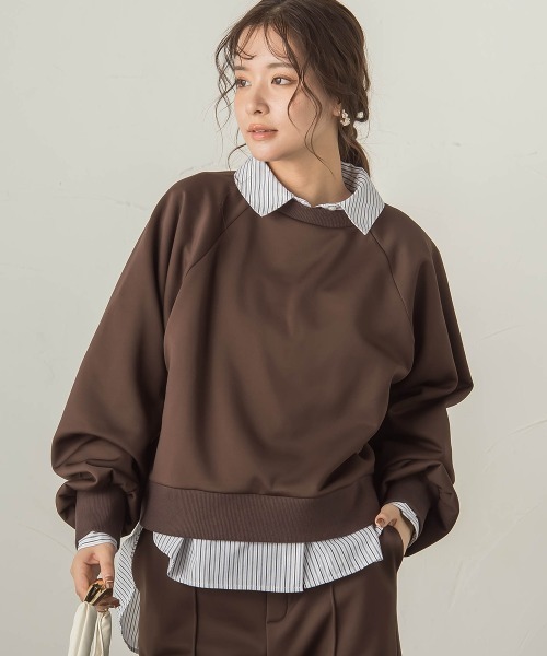 VICKY（ビッキー）の「裏起毛ラグランプルオーバー≪セットアップ対応/手洗い可能≫（スウェット・レディース・カーキ/ブラウン/ライトグレー・M）」の16枚目の写真