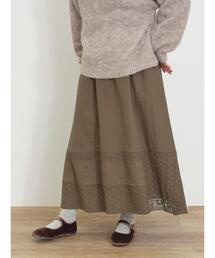 Samansa Mos2 | 裾パッチワークレーススカート(スカート)