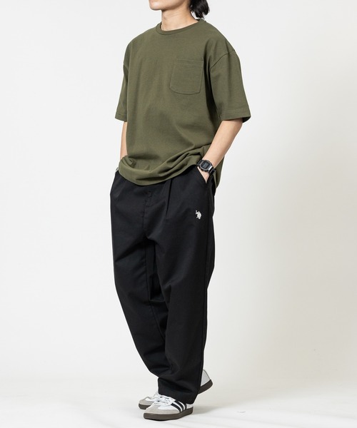 U.S. POLO ASSN.（ユーエスポロアッスン）の「【3】〔U.S.POLO ASSN.〕ワンタック ロゴ刺繍 デニム/ツイル ワイドパンツ（デニムパンツ・メンズ・ブルー/ブラック/サックスブルー/スミクロ/ベージュ/ワンウォッシュ/カーキ/オリーブ・MEDIUM/LARGE/X-LARGE）」の17枚目の写真