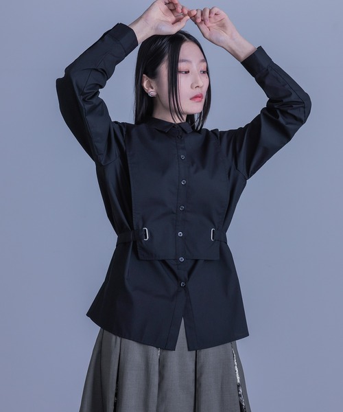 kOhAKU(コハク)の「『ブザムシャツ』(シャツ/ブラウス・レディース・オフホワイト/ブラック・2/1)」の5枚目の写真