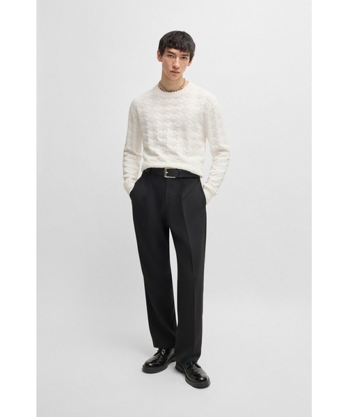 HUGO（ヒューゴ）の「コットンセーター トーナルアーガイルパターン（Tシャツ/カットソー・メンズ・ホワイト・XXL/XL/L/M/S）」の3枚目の写真