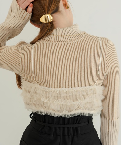 hinari（ヒナリ）の「チュールフリルビスチェ（その他トップス・レディース・アイボリー/ベージュ/ブラック・FREE）」の12枚目の写真