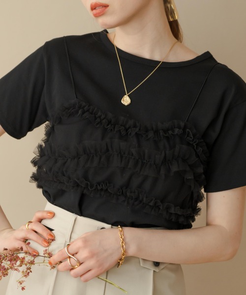 hinari（ヒナリ）の「チュールフリルビスチェ（その他トップス・レディース・アイボリー/ベージュ/ブラック・FREE）」の19枚目の写真