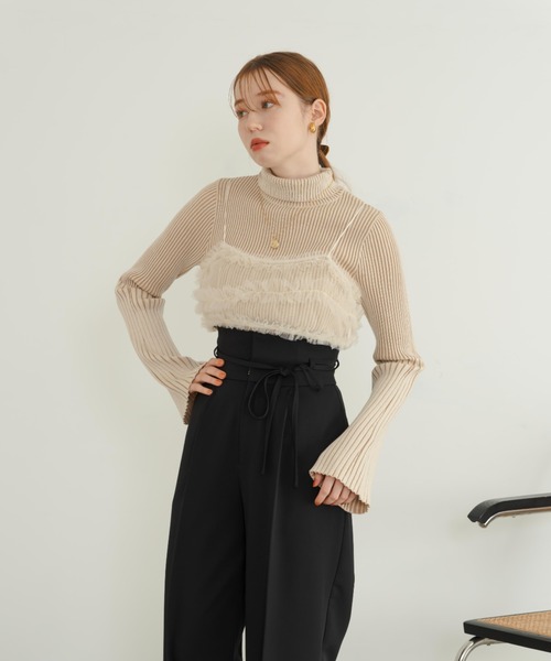 hinari（ヒナリ）の「チュールフリルビスチェ（その他トップス・レディース・アイボリー/ベージュ/ブラック・FREE）」の10枚目の写真