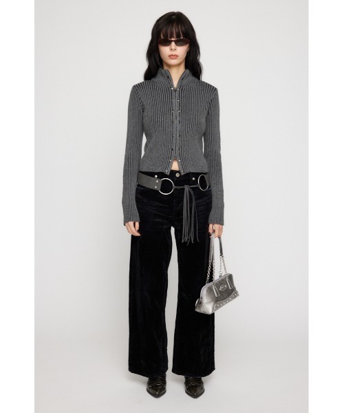 LAGUA GEM(ラグアジェム)の「STUDS ZIP KNIT トップス(ニット/セーター・レディース・ベージュ/グレー/カーキ・FREE)」の17枚目の写真