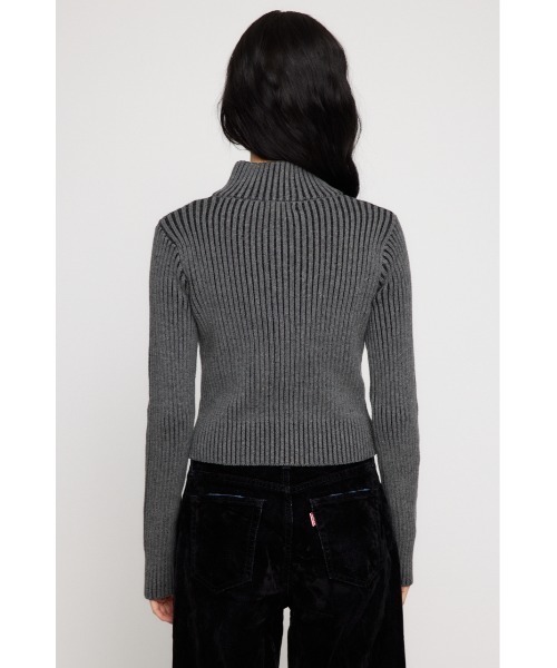 LAGUA GEM(ラグアジェム)の「STUDS ZIP KNIT トップス(ニット/セーター・レディース・ベージュ/グレー/カーキ・FREE)」の14枚目の写真