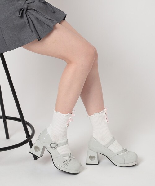 cs T&P（シーエスティーアンドピー）の「厚底ハートヒールストラップパンプス（パンプス・レディース・ブルー系1/アイボリー系1/グレー系1/ブラック系1/レッド系3・S/M/L/LL）」の17枚目の写真