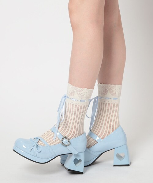 cs T&P（シーエスティーアンドピー）の「厚底ハートヒールストラップパンプス（パンプス・レディース・ブルー系1/アイボリー系1/グレー系1/ブラック系1/レッド系3・S/M/L/LL）」の21枚目の写真