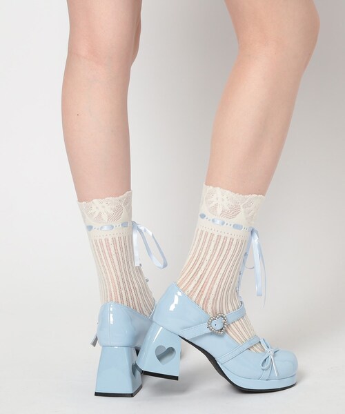 cs T&P（シーエスティーアンドピー）の「厚底ハートヒールストラップパンプス（パンプス・レディース・ブルー系1/アイボリー系1/グレー系1/ブラック系1/レッド系3・S/M/L/LL）」の22枚目の写真