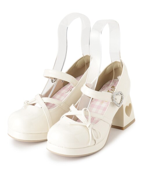 cs T&P（シーエスティーアンドピー）の「厚底ハートヒールストラップパンプス（パンプス・レディース・ブルー系1/アイボリー系1/グレー系1/ブラック系1/レッド系3・S/M/L/LL）」の7枚目の写真