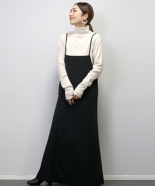 Aletta vita(アレッタビータ)の「細リブストレッチメロータートルプルオーバー(Tシャツ/カットソー・レディース・杢グレー/ブラック/オリーブ/ダークブラウン・FREE)」の5枚目の写真