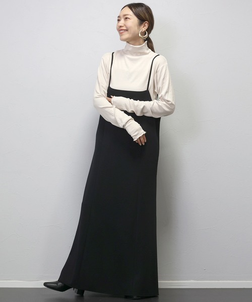 Aletta vita(アレッタビータ)の「細リブストレッチメロータートルプルオーバー(Tシャツ/カットソー・レディース・杢グレー/ブラック/オリーブ/ダークブラウン・FREE)」の6枚目の写真