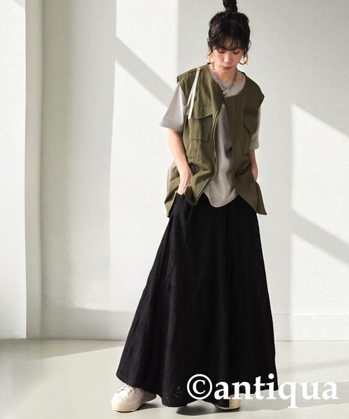 antiqua(アンティカ)の「レースフレアスカート(スカート・レディース・ホワイト/ブラック・ONESIZE)」の10枚目の写真