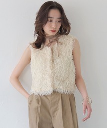 CLEIO | 【CLEIO】フェザーフリンジベスト FEATHER FRINGE VEST/980-13602(Tシャツ/カットソー)