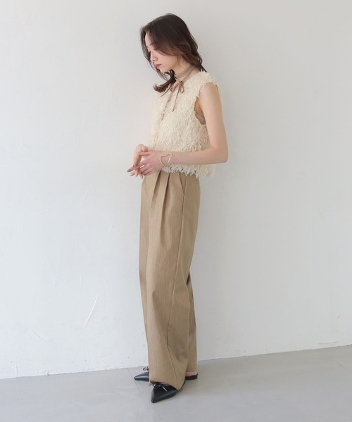 CLEIO（クレイオ）の「【CLEIO】フェザーフリンジベスト FEATHER FRINGE VEST/980-13602（Tシャツ/カットソー・レディース・アイボリー/ブラック・FREE）」の16枚目の写真