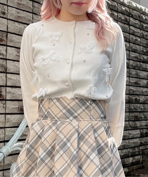 レースリボンカーディガン（カーディガン/ボレロ）｜abc une face（アーベーセーアンフェイス）