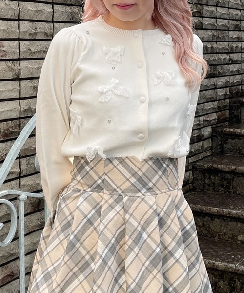 レースリボンカーディガン（カーディガン/ボレロ）｜abc une face（アーベーセーアンフェイス）