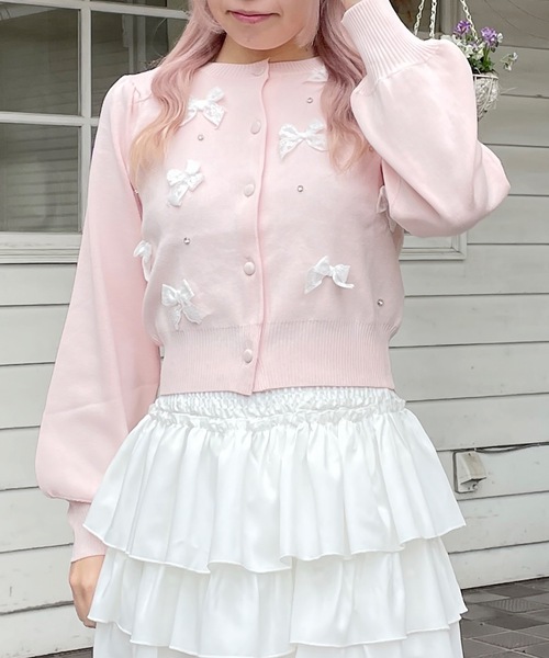 レースリボンカーディガン（カーディガン/ボレロ）｜abc une face（アーベーセーアンフェイス）