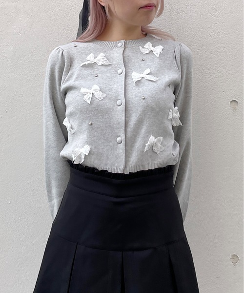 レースリボンカーディガン（カーディガン/ボレロ）｜abc une face（アーベーセーアンフェイス）
