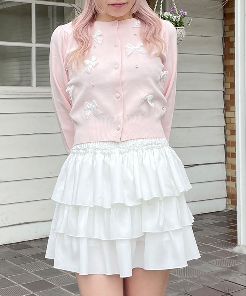 レースリボンカーディガン（カーディガン/ボレロ）｜abc une face（アーベーセーアンフェイス）