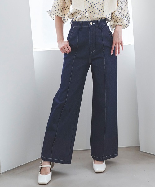 31 Sons de mode（トランテアン　ソン　ドゥ　モード）の「ハート刺繍デニムパンツ（その他パンツ・レディース・ブルー/インディゴブルー・38/36）」の2枚目の写真
