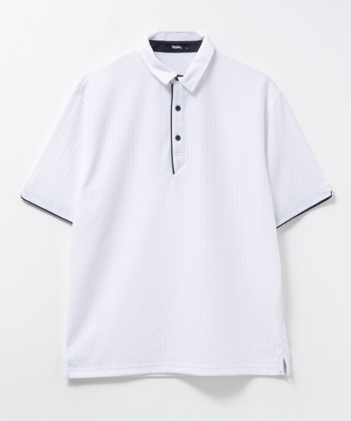 Mossimo(モッシモ)の「MOSSIMO ハリヌキワイヤーポロシャツ(ポロシャツ・メンズ・ブラック/ホワイト・S/M/L/XL)」の1枚目の写真